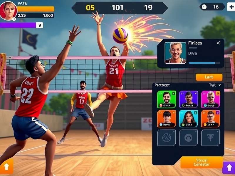 Chennai Volley Titan gameplay screenshot showing intense volleyball action